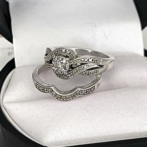 10k White Gold Diamond Ring Bridal Set